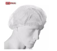 1.000 Cuffie Monouso in TNT Rotonde a Fisarmonica con Elastico Colore BIANCO