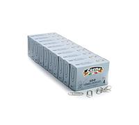 1.000 Fermagli Nichelati Pesanti Leone Dell'Era N. 4 (32 mm), Stecca da 10 Scatole da 100 Pezzi