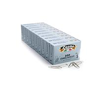 1.000 Fermagli Nichelati pesanti Leone Dell'Era N°5 - mm. 45 - Stecca da 10 scat