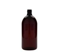 1.000 ml bottiglia medica in PET, marrone, plastica, bocca: PP 28