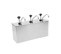 1.06 Gal - Dispenser per salse in acciaio inox, 54,4 x 18,6 x 25,5 cm, con 3 scomparti senza intasamento, erogatore di salsa di soia in acciaio inox, 6,8 kg, per cucina, ristorante e caffetteria
