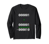 1+1=10 Binary Matematica Joke Programmatore Umorismo Maglia a Manica