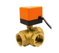 1-1/2" 3-Way Motorized Ball Valve DN15 Threee-Wire Two Point Control Brass Electric Ball Valve 220V 12V 24V(12VDC)