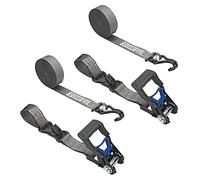 1-1/2” x 20’ Ratchet Cargo Straps, 2-Pack - Ratchet Tie Down Straps, Double J-Hook Ratchet Tie Down - Ratchet Strap Set, 1667 lbs. Working Load Limit, 5000 lbs. Break Strength