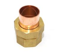1-1/4" Brass Female-35mm I.D Copper Socket End Feed Union Welding Pipe Adapter Air Conditioner Refrigerator Chiller Plant