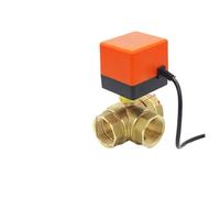 1-1/4" Three Way Motorized Brass Ball Valve 220V/12V/24V 3-Wire 2 Point Control Electric Actuated Ball Valve For Plumbing(24VAC)