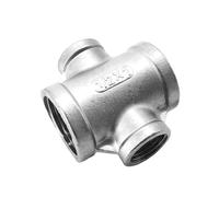 1-1/4" To 1/2" BSP Female Reducer Cross 4 Ways 304 Stainless Steel Pipe Fitting Connector Water Gas Oil