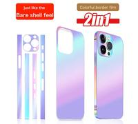 1+1 Combo, Cornice luminosa per telefono + Pellicola adesiva per retro, Effetto luminescente evidente al buio, Autorigenerante, La cornice protegge da urti e graffi, Materiale adesivo avanzato, Attacc