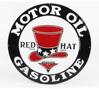 1/1 EDICOLA - ACCESSORIES - METAL ROUND PLATE - RED HAT GASOLINE B24RD6