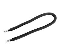 1.1" Thick New Queue Barrier Stanchion Rope with Polished Metal Hooks,Barrier Rope Crowd Control Velvet, for Hotels Movie Theaters(Black,2m/6.6ft/79inch)