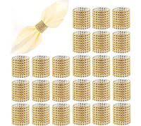 1/10/20/50/100 pezzi Anelli portatovaglioli in oro, Anelli portatovaglioli in metallo con fibbia delicata in strass, Anelli portatovaglioli in oro per decorazioni da tavola, matrimoni, cene, feste, ri