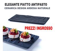 1/10/20/50pz PIATTO PIANO RETT. CM 20 X10 CERAMICA ARDESIA GASTRONOMIA BAR SUSHI