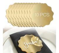 1/10/20 pezzi Segnaposto circolari in acrilico dorato con bordo ondulato e liscio, 8,1 cm, eleganti segnaposto fai-da-te per centrotavola e apparecchiature da tavola, decorazioni per matrimoni, fidanz