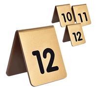 1-10/20 Segnaposto da Tavolo in Acrilico, Segnaposto in Metallo impilabile, Numero da Tavolo in Stile Tenda Fronte-Retro, Segnaposti per Banchetti, Ristoranti, Hotel (Colore : Oro, Dimensioni : 1-20