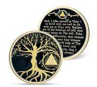 1-10 Anno Chip Albero della Vita AA Medaglione Recupero Regalo Alcolista Anonimo Moneta Anniversario Token (3 anno)