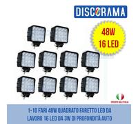 1-10 FARI 48W QUADRATO FARETTO LED DA LAVORO 16 LED DA 3W DI PROFONDITÀ AUTO