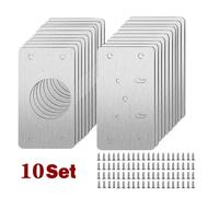 1-10 paia di piastre di riparazione for cerniere, mobili, cassetti, tavoli, utensili di montaggio, ferramenta, piastra di fissaggio for cerniere in acciaio inossidabile(10 Pair)