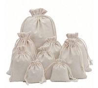 1/10 pezzi/confezione Sacchetti regalo in lino con laccio, adatti per vacanze, feste, compleanni, matrimoni, confezioni regalo fai-da-te, in varie misure, sacchetti per lo stoccaggio domestico 10pcs [