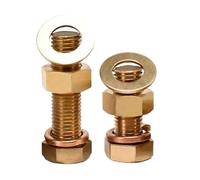 1-10 set Ottone Esterno Bullone Esagonale Vite Dado Rondella Piatta Rondella Elastica Combinazione Viti di Macchina Rame DIN933 M3 M4 M5 M6 M8 M10 M12(25mm,M8 (2Set))