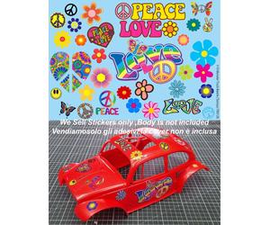 1/10 Stickers Peace and Love per Beetle RC Tamiya Monster Truck TBS126