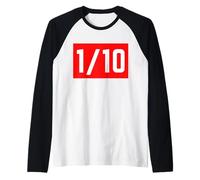 1/10 Valutazione Minima sarcastica Ironica Divertente autoironica Maglia con Maniche Raglan