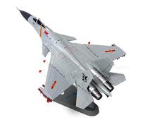 1/100 per aerei in lega J-15 modello di aereo da caccia basato su portaerei giocattoli collezione decorazioni Set da gioco per hobby in miniatura(Gray)