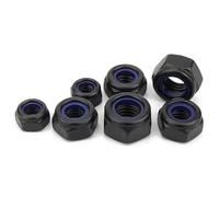 1-100 pz 304 In Acciaio Inox Nero Nylon Dado di Bloccaggio Esagonale M2 M2.5 M3 M4 M5 M6 M8 M10 M12 M16 Dado Autobloccante Anti allentato