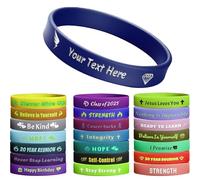 1-1000 braccialetti personalizzati in silicone, braccialetti in gomma personalizzati, braccialetti in gomma personalizzati con testo e logo per eventi, regali, raccolte fondi, motivazioni, laureati