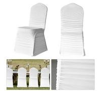 1-100PCS Coprisedie In Spandex Bianco 160GSM Per Sedie Formali Bellissime NUOVO