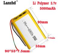 1-10pcs 3.7V 5000mAh celle della batteria LiPo ai polimeri di litio per Mp3 Power bank PSP PAD del telefono cellulare tablet PC protable 755590