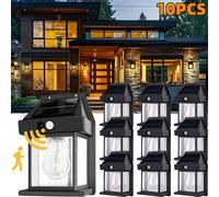 1-10PCS Lampade da parete solari al tungsteno IP65 Sensore di movimento wireless impermeabile Lampade di sicurezza Illuminazione dal tramonto all'alba per l'arredamento del giardino
