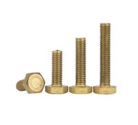 1-10pcs M4/M5/M6/M8/M10/M12 Viti macchina con testa esagonale in ottone con filettatura metrica, M10x25mm