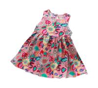 1-11 Anni Vestito Bambina Senza Manica con Stampa Floreale Cotone Abiti Elegante Ragazza Estiva Bambine Abiti Girocollo Bambina Abito da Principessa per la Festa