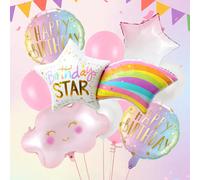 1/11 pezzi Set di palloncini a nuvola arcobaleno, decorazioni arcobaleno e rosa vibranti per feste a tema nuvole, ghirlanda nuvole arcobaleno boho, forniture per feste di compleanno, docce nuziali, fe