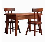 1:12 1/12 Scala Miniatura Mobili In Legno Casa Delle Bambole 1* Tavolo da Pranzo e 2* Sedia Set 3pcs Mobili per Arte Mobili Da Collezione Decorazione Tavolo Soggiorno Scena