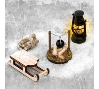1:12 accessori in miniatura per camionetto, accessori fai da te, con lampada a olio a LED, 1/12, in miniatura, per paesaggi invernali, decorazione natalizia (con lampada a olio)