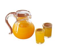 1/12 Accessori per la decorazione della casa per bambole in miniatura succo di succo d'arancia, brocca con 2 pezzi di di di d'arancia Ornamenti di arancione Accessori per la s