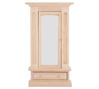 1:12 Armadio in legno per casa delle bambole con specchio Mobili in miniatura per la decorazione della casa delle bambole Accessori per la camera dei bambini Legno composito 17,5