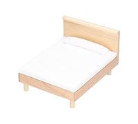 1:12 Casa delle Bambole Letto Matrimoniale Quercia Mobili in Miniatura Accessori per la Decorazione della Casa delle Bambole per le Ragazze