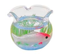 1:12 Casa delle Bambole Miniature Fish Bowl Handmade Miniature Fish Tank Accessori Dorato, 2x2cm