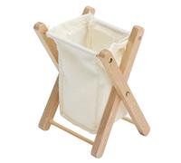 1:12 Cesto per la biancheria in miniatura per casa delle bambole, cesto pieghevole per vestiti da utilizzare nella casa delle bambole, cestino per la biancheria in legno di betulla (Colore legno