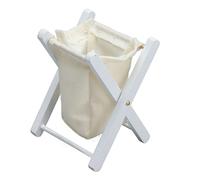 1:12 Cesto per la biancheria in miniatura per casa delle bambole, cesto pieghevole per vestiti per casa delle bambole, cestino per la biancheria in legno di betulla con design (Bianca)