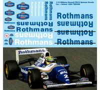 1/12 Decals per WILLIAMS RENAULT FW16 1994 + HELMET TBD309
