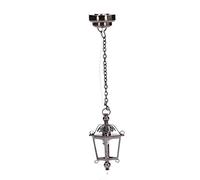 1:12 Dollhouse Chandelier, Black Victorian Hanging Lantern LED Light with Adhesive Magnet for Dollhouse Decoration Metal LED Electronics 11.2cm
