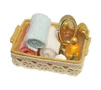 1/12 Dollhouse Miniatura Bagno Basket Resina Lega Panno Decor