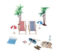 1/12 Dollhouse Miniature Beach Ombrello Sedia Albero Kit Accessori Scene Di Vita
