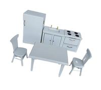 1/12 Legno Dollhouses Tavolo Da Pranzo Set Con Sedia Lavello Stufa Cabinet Accessori Per Il Modello Artigianato Progetto Scena Decorazione