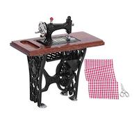 1:12 Mini macchina da cucire simulata per casa delle bambole, modello di mobili per case delle bambole in miniatura Accessorio giocattolo per bambini Bambini(Nero)