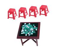 1:12 Miniatura Mahjong Set Mobili Casa Delle Bambole, Verde 4 Sedia
