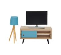 1/12 mobili in legno modello realistico TV armadio, lampada da terra per collezionisti e scena artigianale accessori per la casa delle bambole